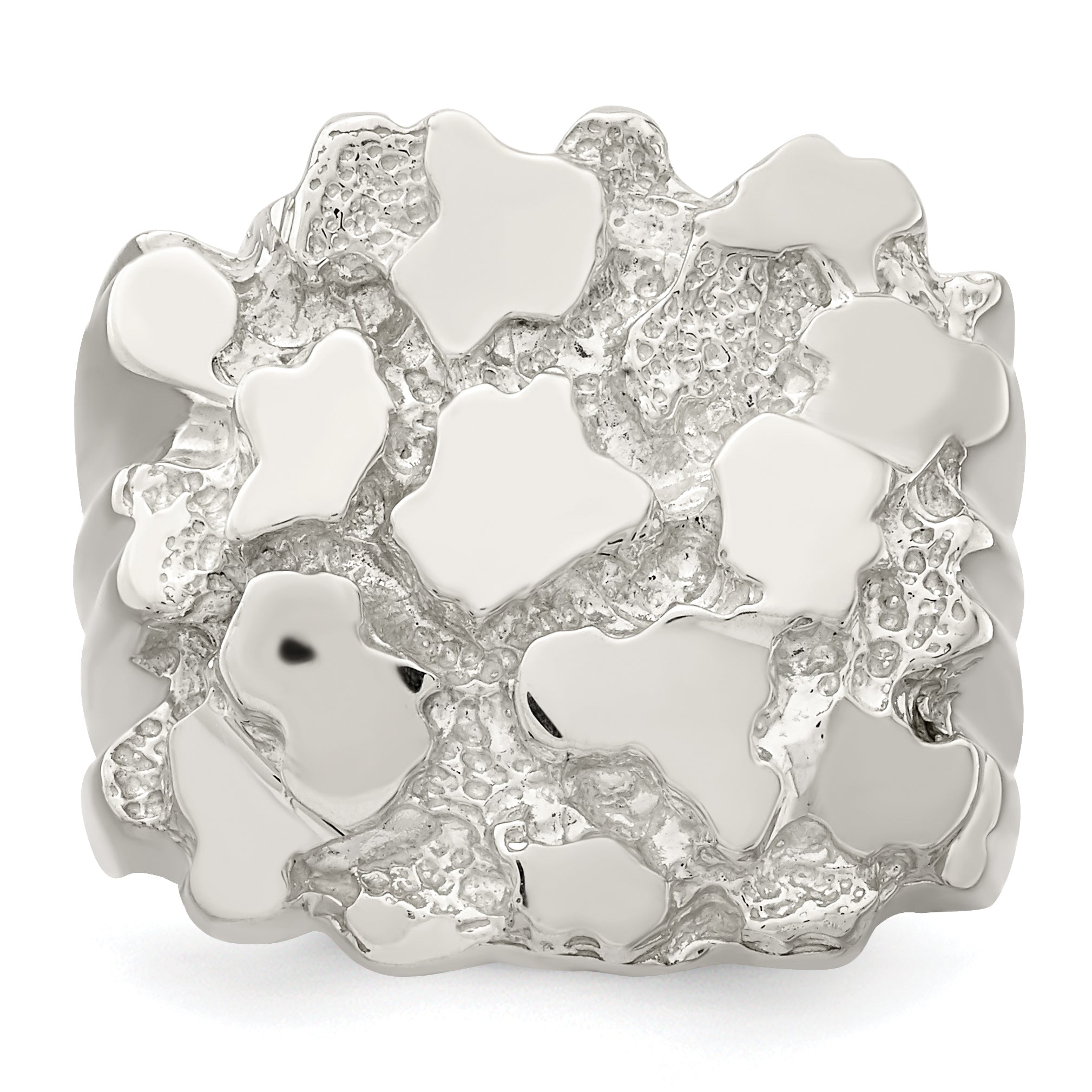 Sterling Silver Men'S Nugget Ring