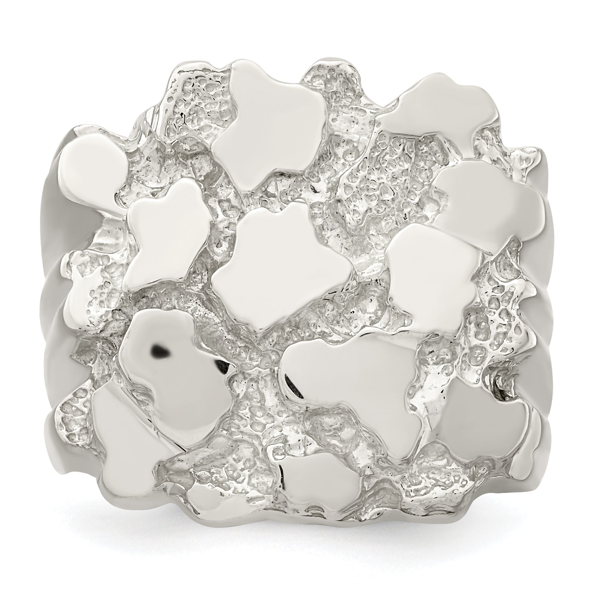 Sterling Silver Men'S Nugget Ring