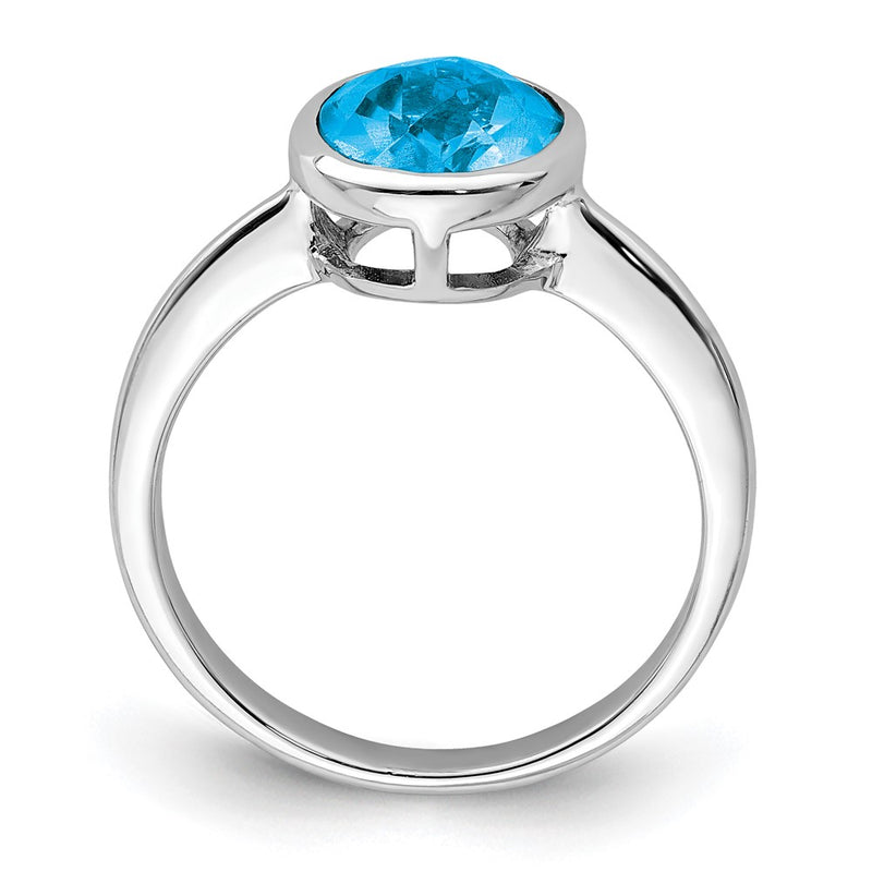 Sterling Silver Rhodium Blue Topaz Ring (Size 9 Only)