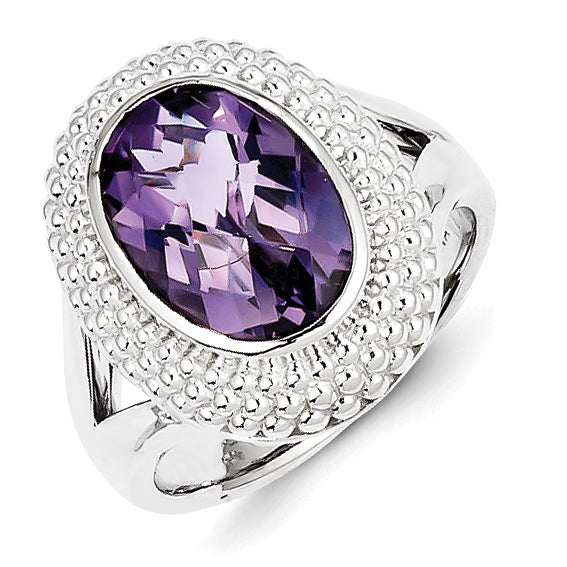 Sterling Silver Amethyst Ring (Size 7 Only)