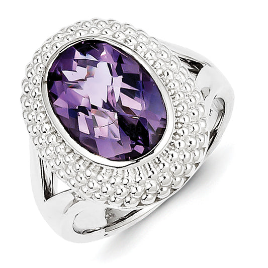 Sterling Silver Amethyst Ring (Size 7 Only)