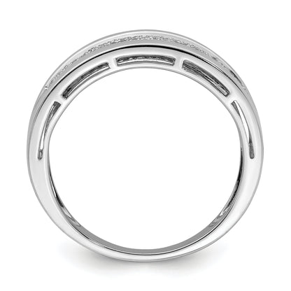 Sterling Silver Rhodium Plated Diamond Ladies Band