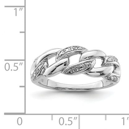 Sterling Silver Rhodium Plated Diamond Ring