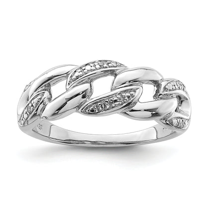 Sterling Silver Rhodium Plated Diamond Ring