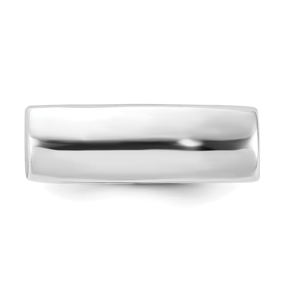 Sterling Silver Polished Square Domed Ring