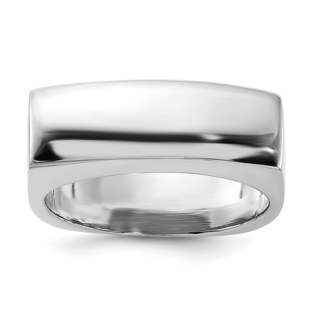 Sterling Silver Polished Square Domed Ring