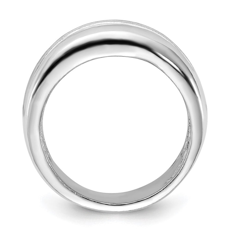 Sterling Silver Polished Ridged Ring (Size 6 Only)
