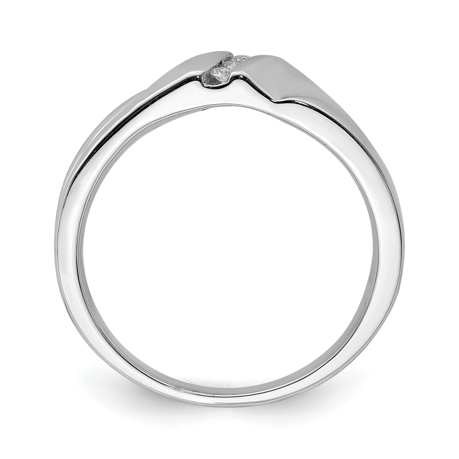 Sterling Silver Rhodium Plated Diamond Men'S Ring