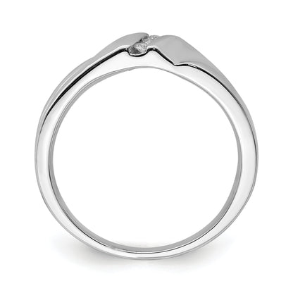 Sterling Silver Rhodium Plated Diamond Men'S Ring