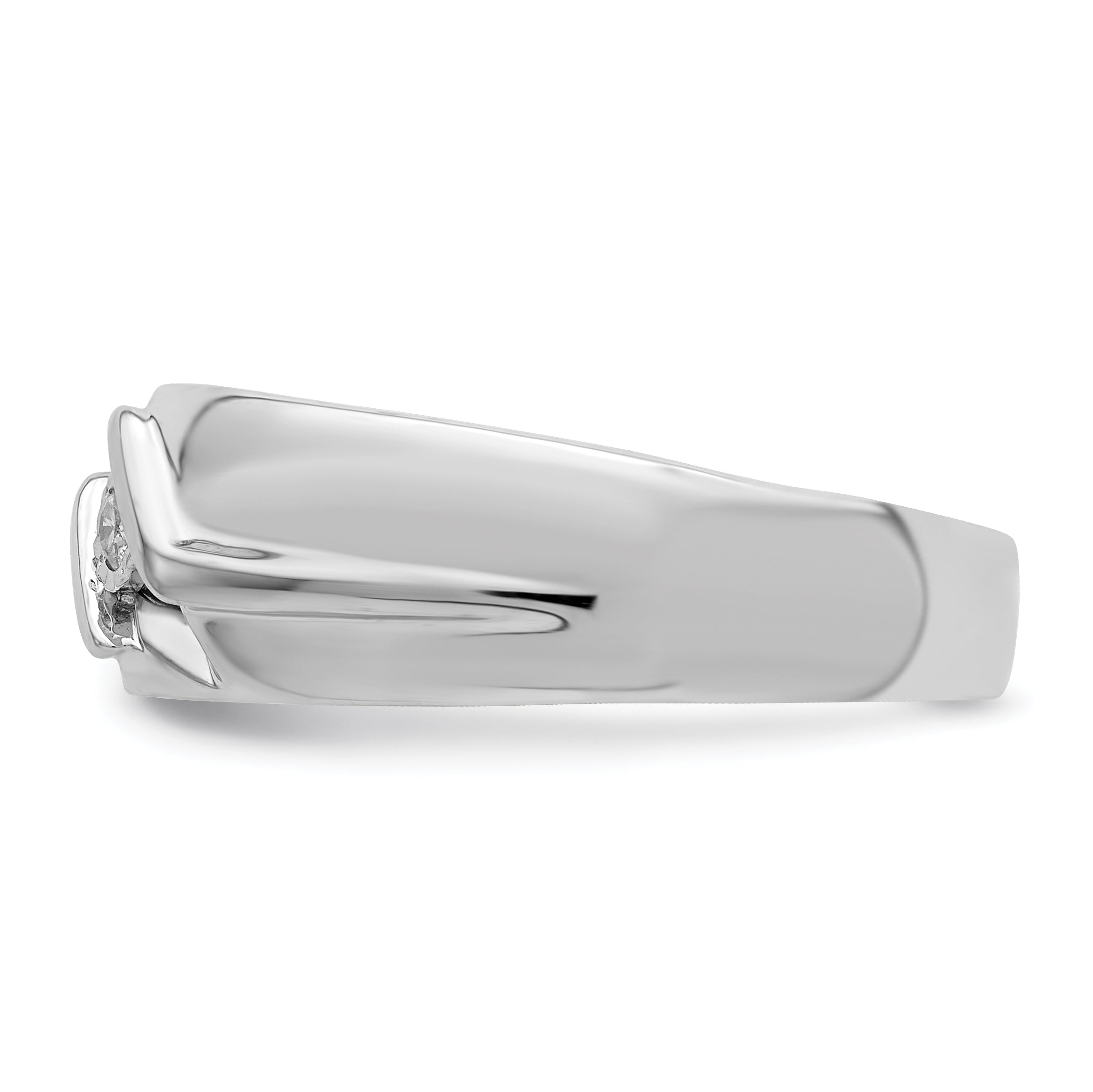 Sterling Silver Rhodium Plated Diamond Men'S Ring