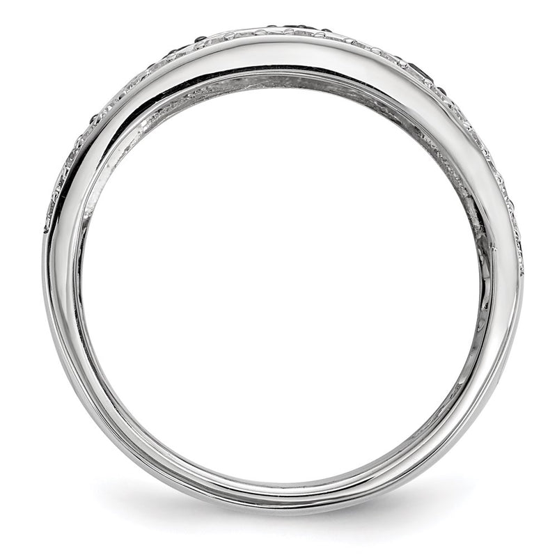 Sterling Silver Black/White Diamond Ring
