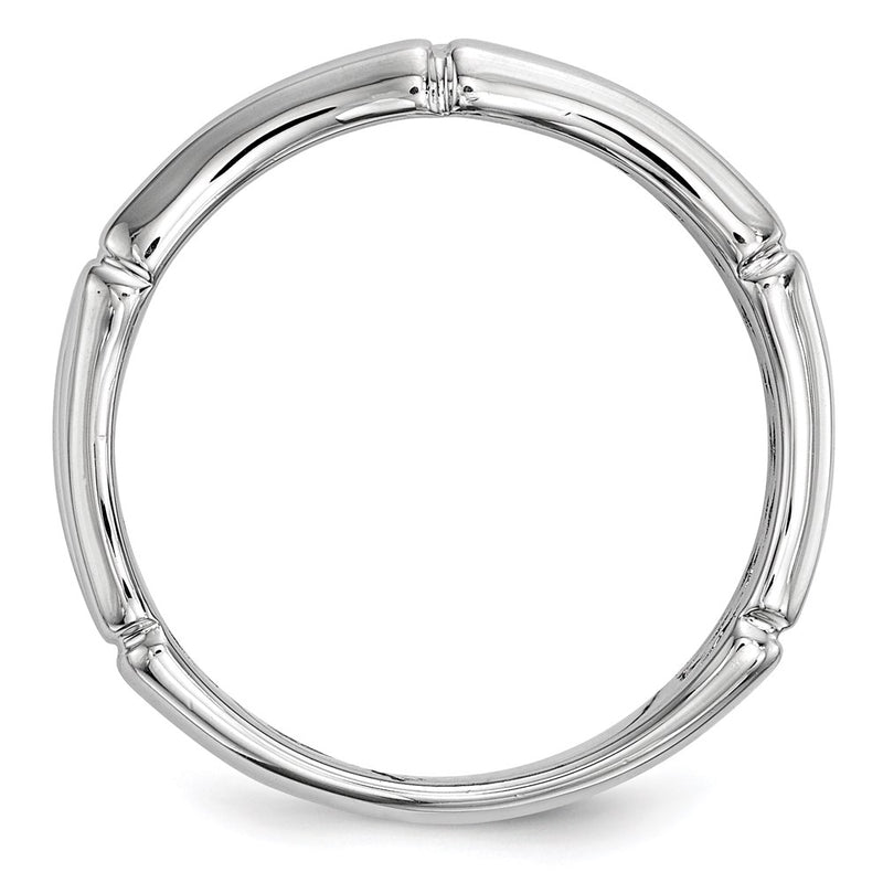 Sterling Silver White Night Rhodium Plated Black Diamond Men'S Ring