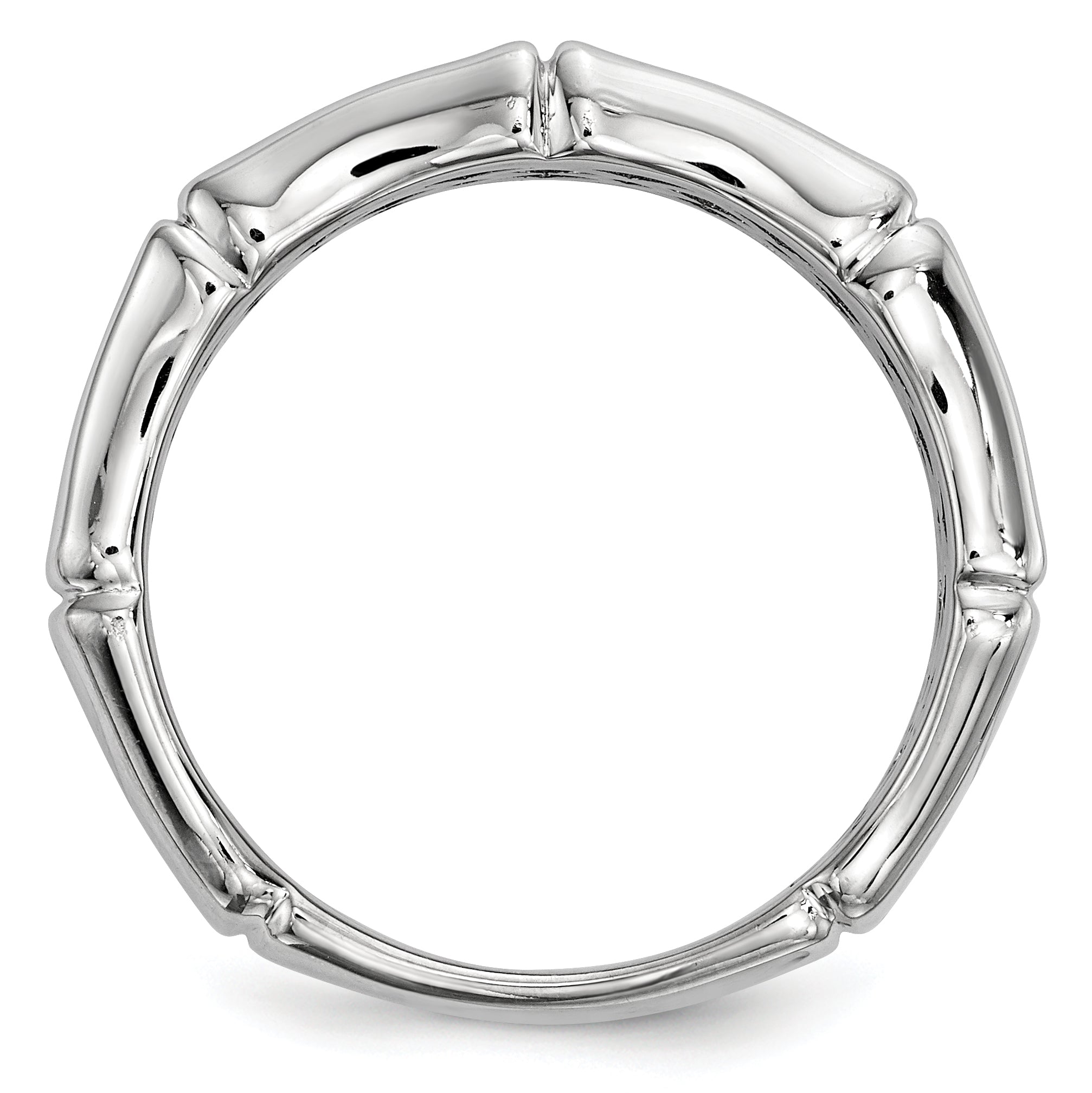 Sterling Silver White Night Rhodium Plated Black Diamond Men'S Ring