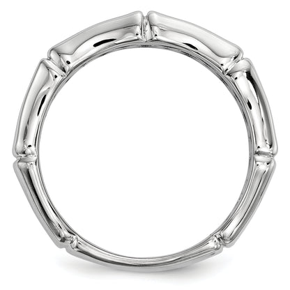 Sterling Silver White Night Rhodium Plated Black Diamond Men'S Ring