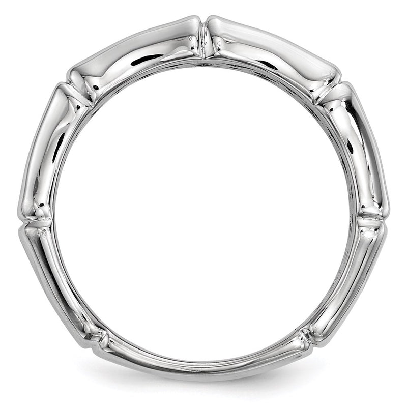 Sterling Silver White Night Rhodium Plated Black Diamond Men'S Ring