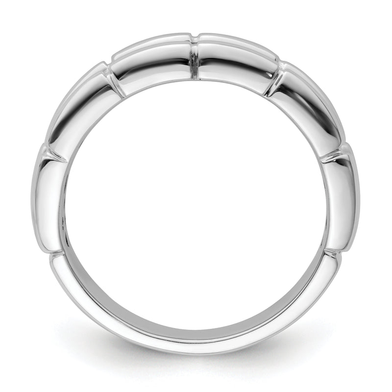 Sterling Silver White Night Rhodium Plated And Black Diamond Men'S Ring