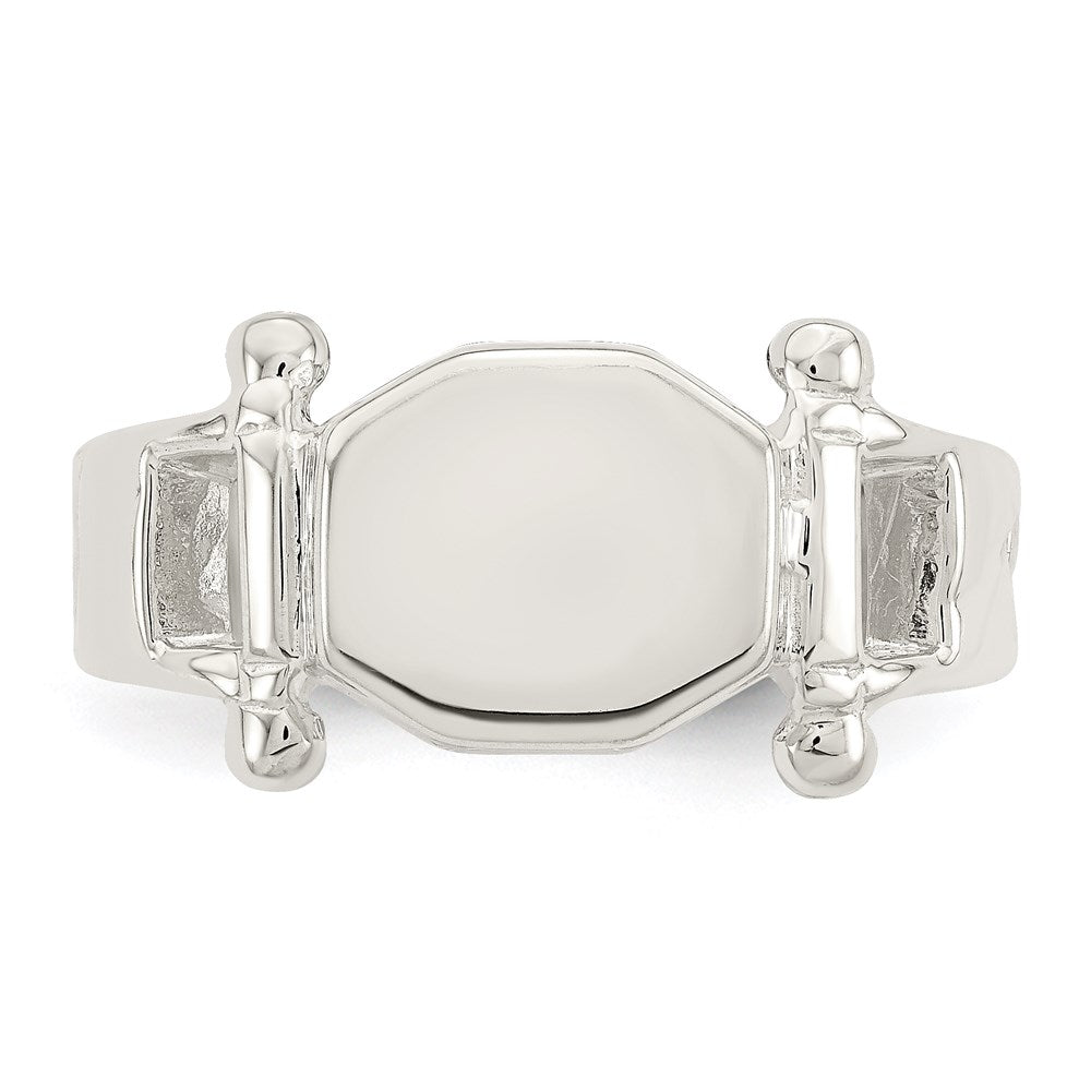 Sterling Silver Fancy Signet Ring (Size 8 Only)
