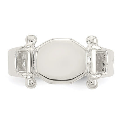 Sterling Silver Fancy Signet Ring (Size 8 Only)