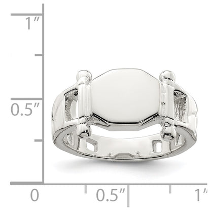 Sterling Silver Fancy Signet Ring (Size 8 Only)