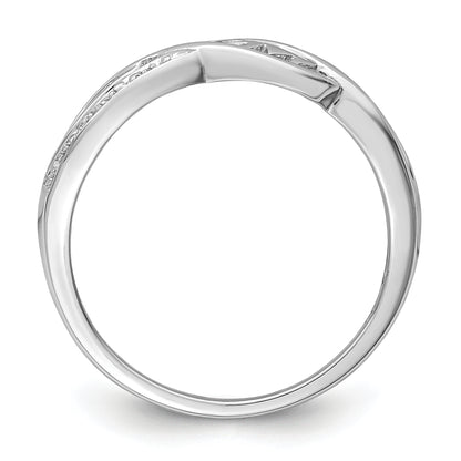 Sterling Silver Rhodium Plated Diamond Heart Mom Ring