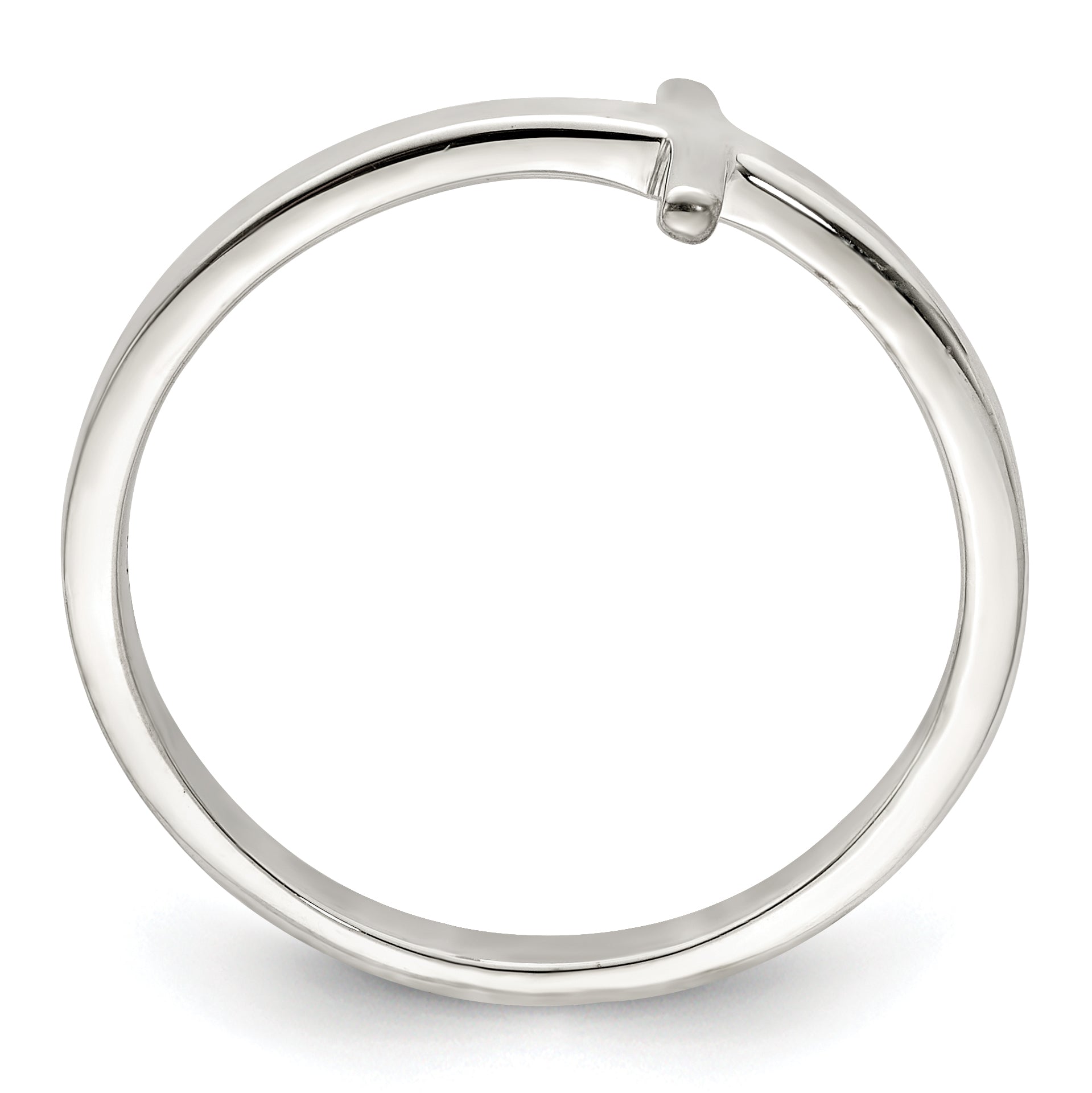Sterling Silver Rose Gold Plated Sideways Cross Ring