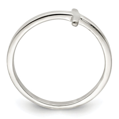 Sterling Silver Rose Gold Plated Sideways Cross Ring