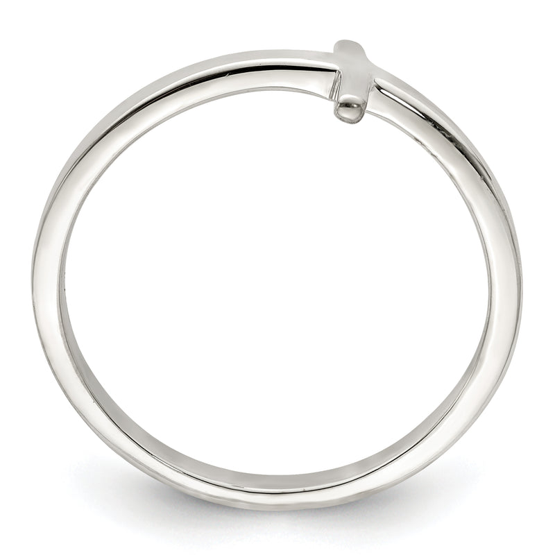 Sterling Silver Rose Gold Plated Sideways Cross Ring