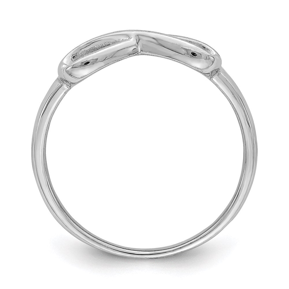 Sterling Silver Rhodium Plated Infinity Heart Ring