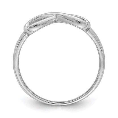Sterling Silver Rhodium Plated Infinity Heart Ring