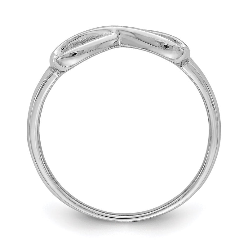 Sterling Silver Rhodium Plated Infinity Heart Ring