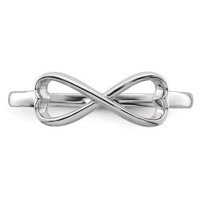 Sterling Silver Rhodium Plated Infinity Heart Ring
