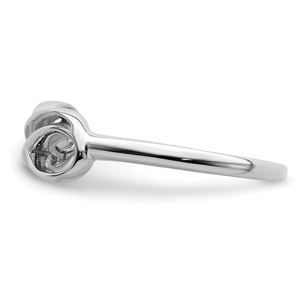 Sterling Silver Rhodium Plated Overlap Infinity Ring