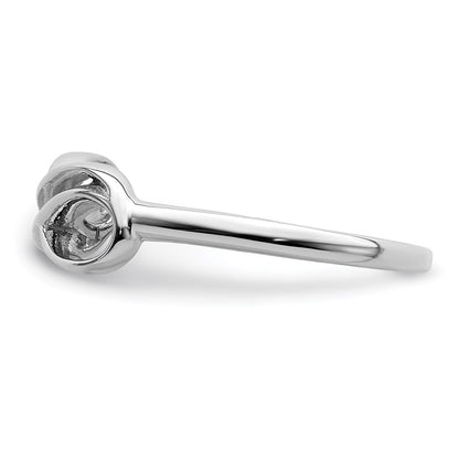Sterling Silver Rhodium Plated Overlap Infinity Ring