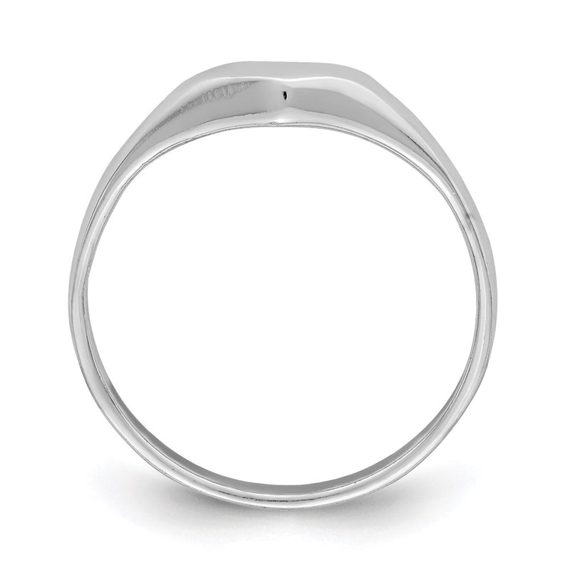 Sterling Silver Rh Plated Polished Elongated Heart Children'S Ring