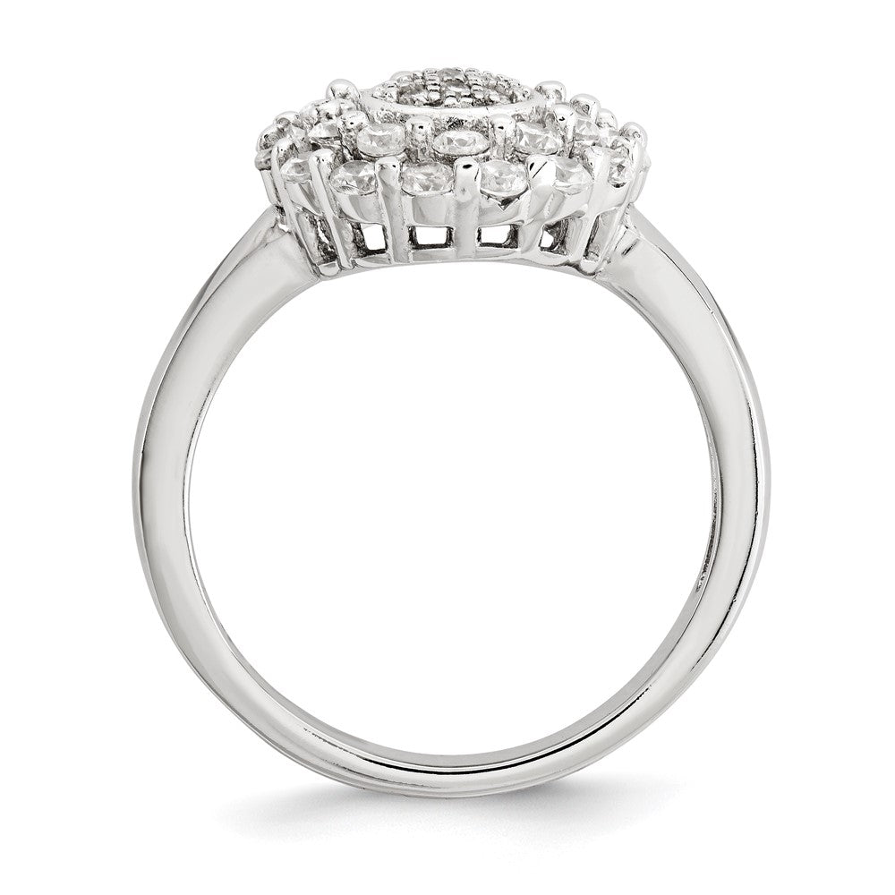 Sterling Silver Polished Cz Ring (Size 6 Only)