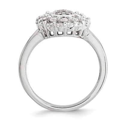 Sterling Silver Polished Cz Ring (Size 6 Only)