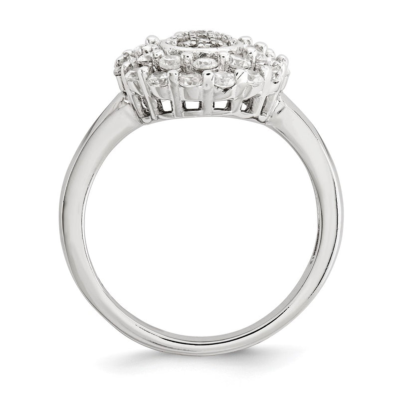Sterling Silver Polished Cz Ring (Size 6 Only)