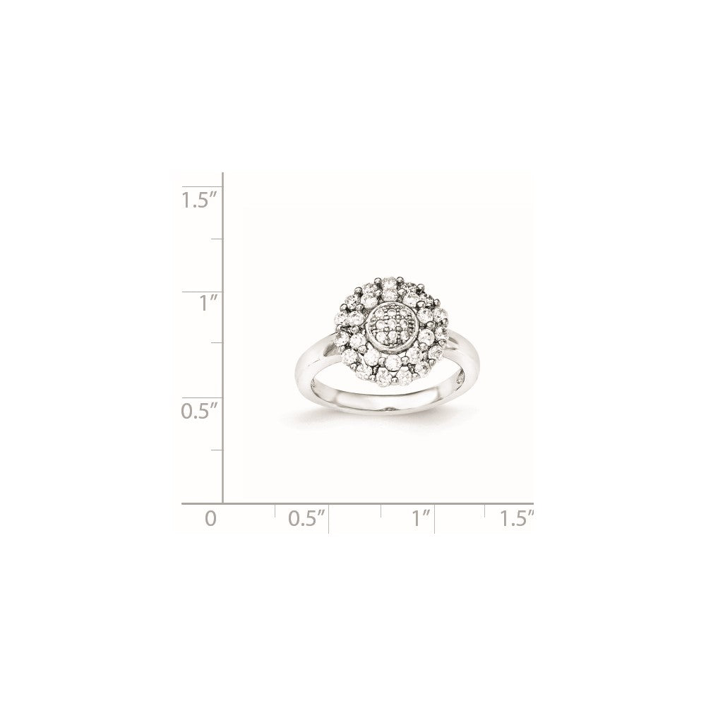 Sterling Silver Polished Cz Ring (Size 6 Only)