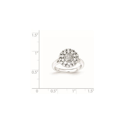 Sterling Silver Polished Cz Ring (Size 6 Only)