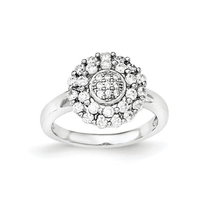 Sterling Silver Polished Cz Ring (Size 6 Only)