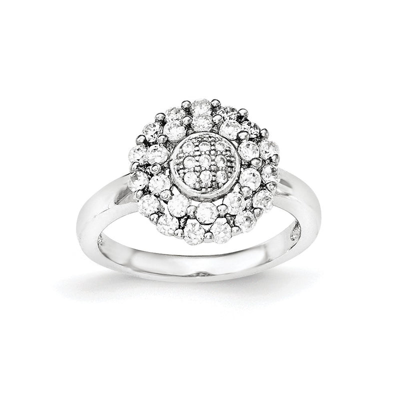 Sterling Silver Polished Cz Ring (Size 6 Only)