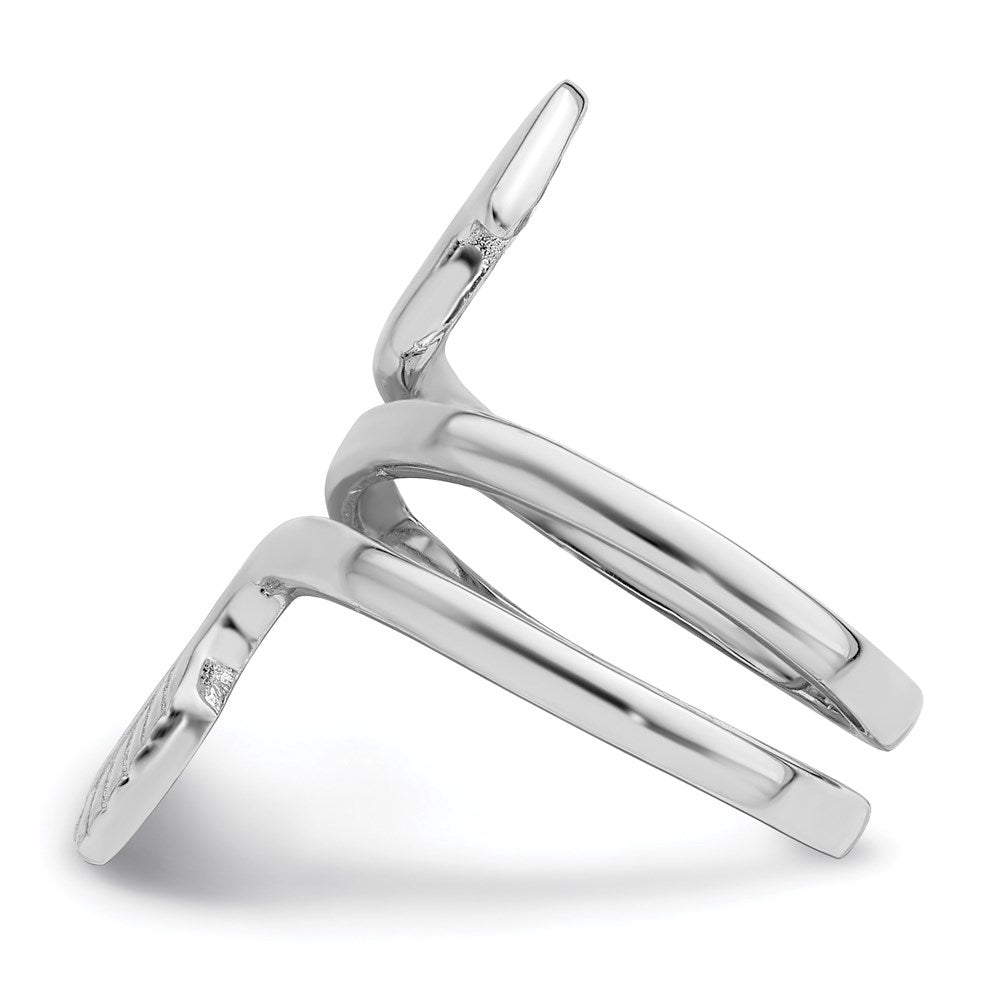 Sterling Silver Rhodium Plated Arrow Wrap Toe Ring