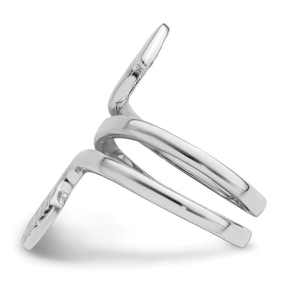 Sterling Silver Rhodium Plated Arrow Wrap Toe Ring