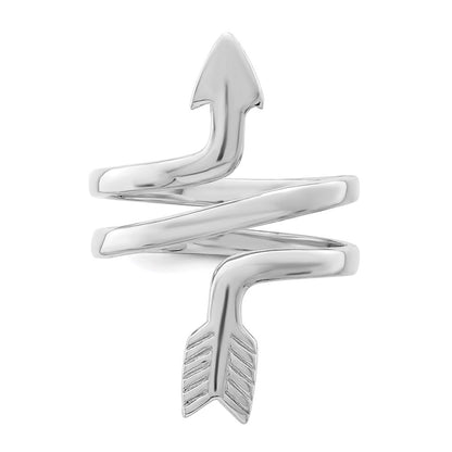 Sterling Silver Rhodium Plated Arrow Wrap Toe Ring