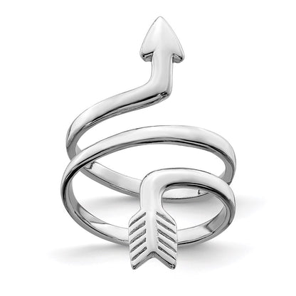Sterling Silver Rhodium Plated Arrow Wrap Toe Ring