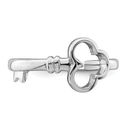 Sterling Silver Rhodium Plated Key Toe Ring