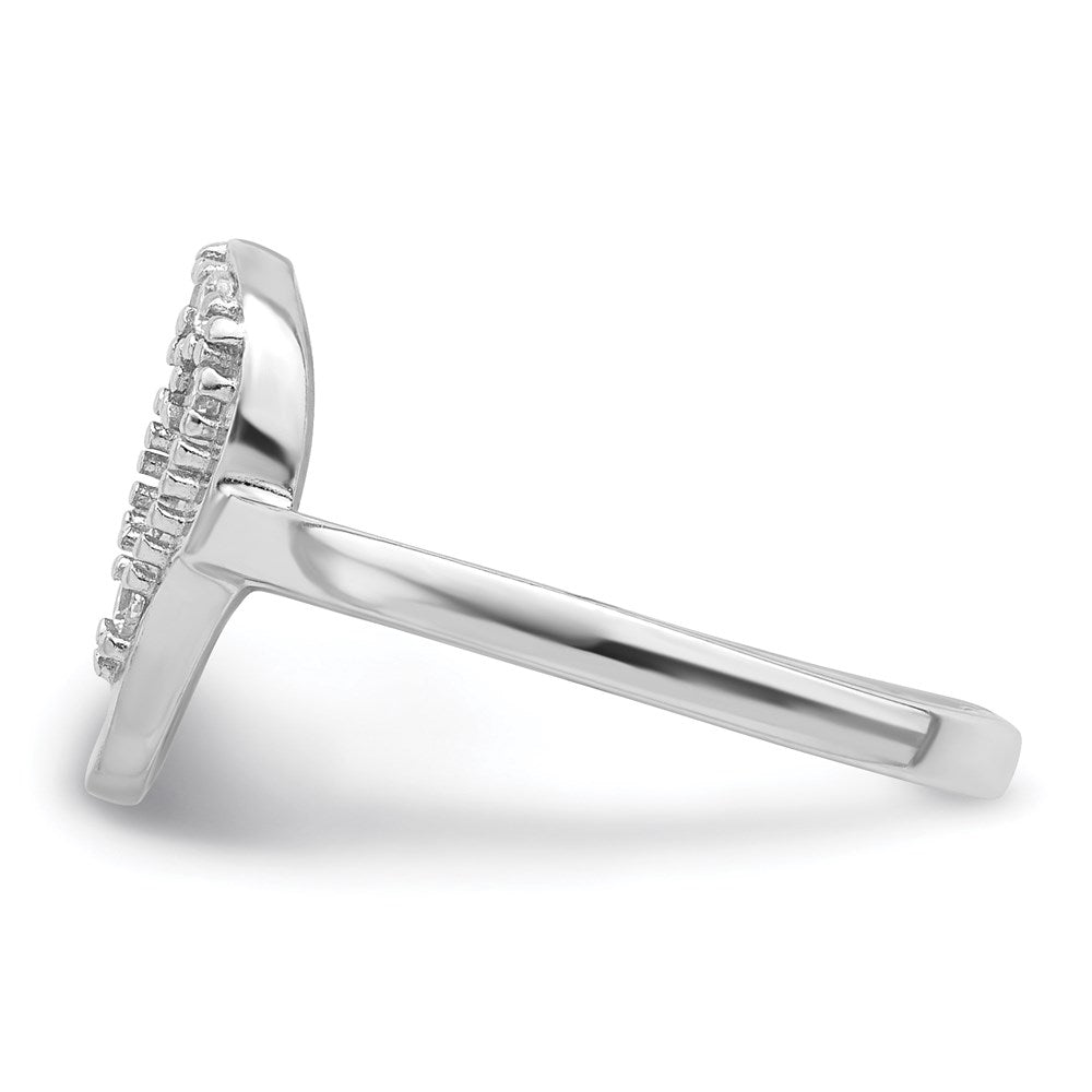 Sterling Silver Rhodium Plated Cz Skull Toe Ring