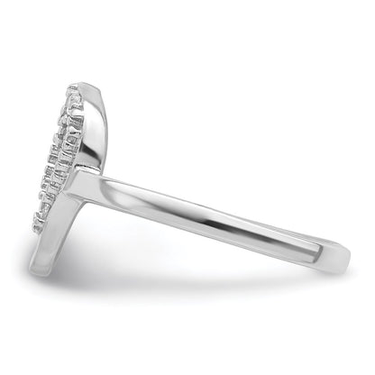 Sterling Silver Rhodium Plated Cz Skull Toe Ring