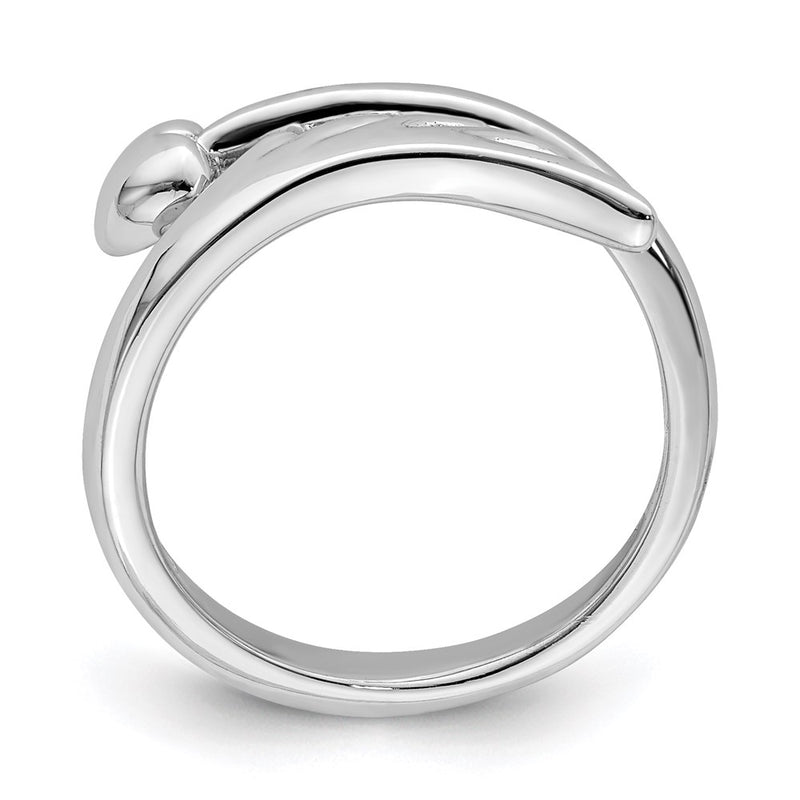 Sterling Silver Rhodium Plated Heart Wing Toe Ring