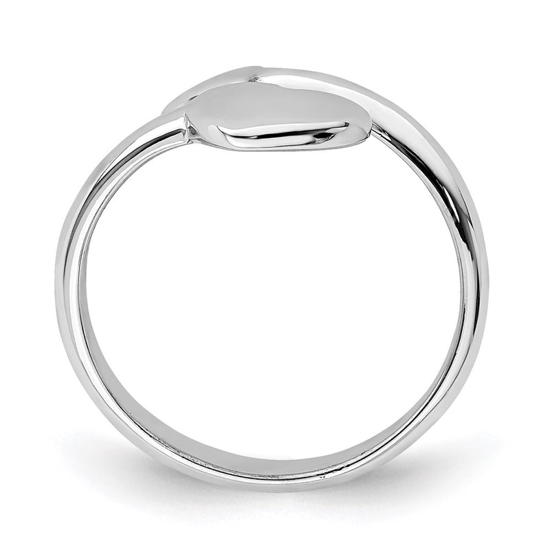 Sterling Silver Rhodium Plated Heart Arrow Toe Ring